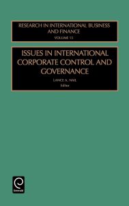 Issues in International Corporate Control and Governance